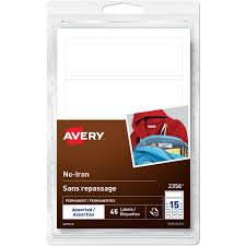 2375  Avery® White No-Iron Fabric Labels Handwrite, ½" x 1¾",  White / Permanent