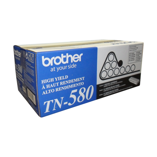 Brother TN580 Black Toner Cartridge, High Yield