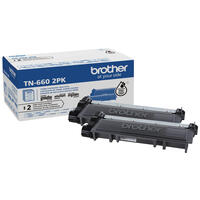 Brother Genuine TN660 2PK High-Yield Black Toner Cartridge Multipack