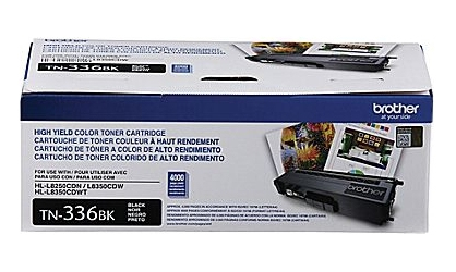 Brother TN336BK Black Toner Cartridge, High Yield