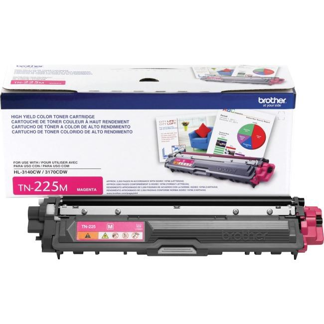 Brother TN225M Magenta Toner Cartridge, High Yield